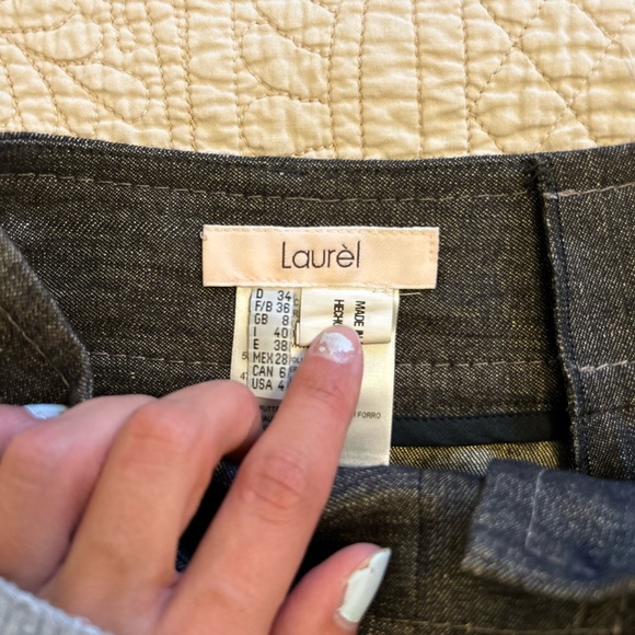 Laurèl Grey Straight Leg Wool Pants - Picture 3 of 4